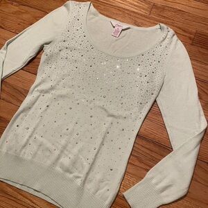 Candie's Mint Top with Shimmering Silver Details